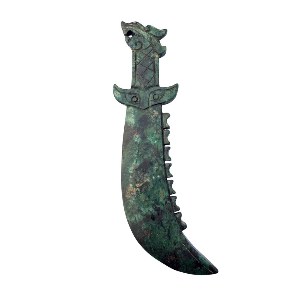 Antique Chinese Hong Shan Culture Jade Dragon Knife